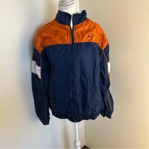 Nike Men’s Colorblock Windbreaker Jacket Navy Orange White Full Zip